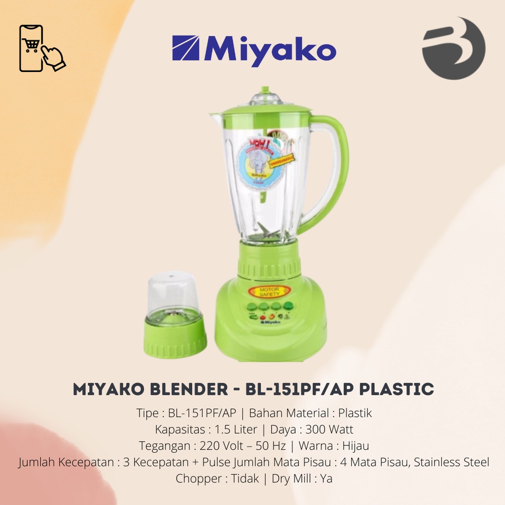 Miyako Blender - BL-151PF/AP PLASTIC