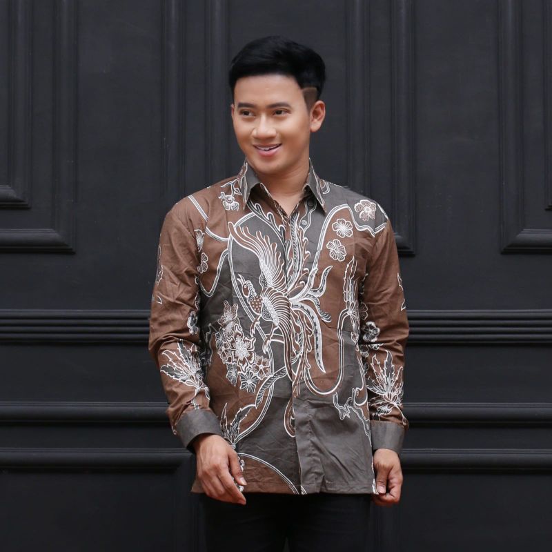 KEMEJA HEM BATIK PRIA MODIS LENGAN PANJANG M L XL XXL (COD)