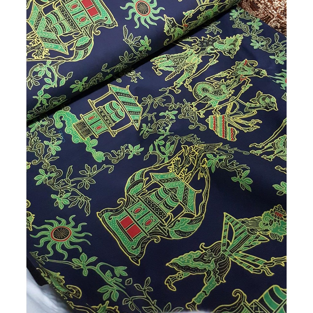 KAIN BATIK KATUN HALUS MOTIF WAYANG SARIMBIT LEBARAN