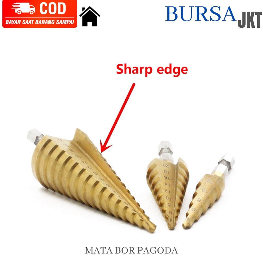 MATA BOR STEP DRILL HSS PAGODA KECURUT SPIRAL MULTIFUNGSI 4 - 12 4 - 20 4 - 32