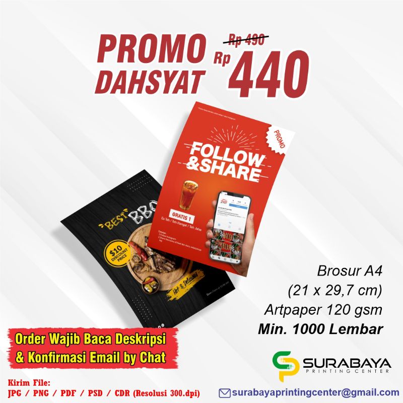 

Cetak Brosur Murah A4 Full Colour AP 120