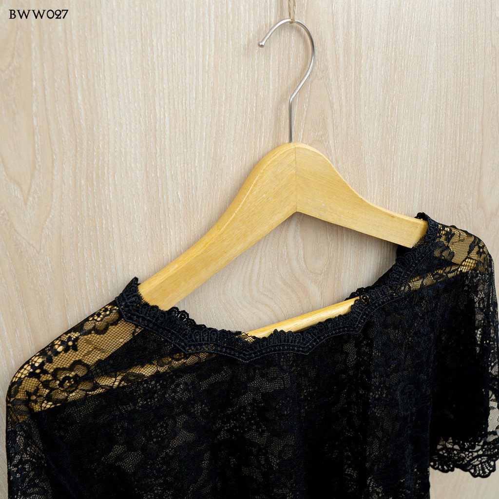 [STOK TERBATAS] AKSESORIS WEDDING LACE BOLERO KARDIGAN PESTA HITAM BWW027