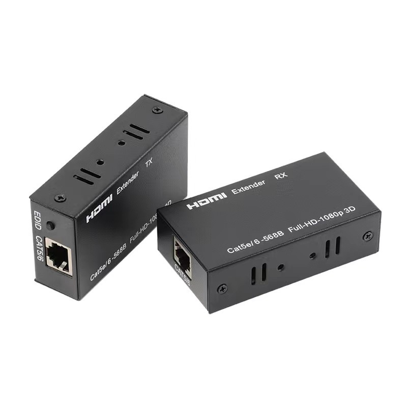 HDMI Over Ethernet Extender Cat5/6 1080P 60M - AM40 - Black