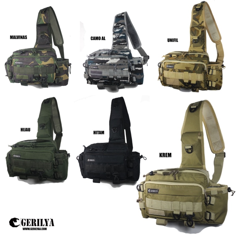 Tas Pancing  Selempang Tactical ARMY Multifungsi Fishing Bag Outdoors Tas Pria GERILYA M99-1
