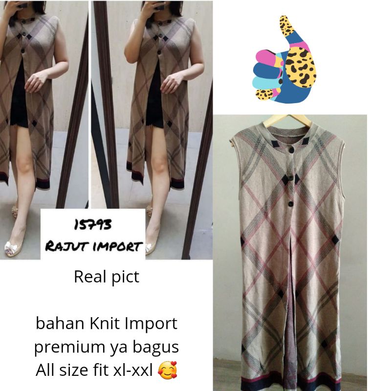 STOK WAJIB TANYA ADMIN/LONG VEST/kardi panjang/kardigan panjang/Rajut Import/outer Rajut panjang