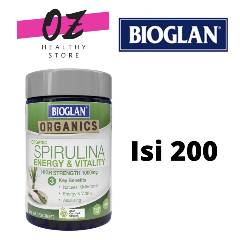 Jual Bioglan Spirulina High Strength 1000mg 200 tablets (Exp 4/2024