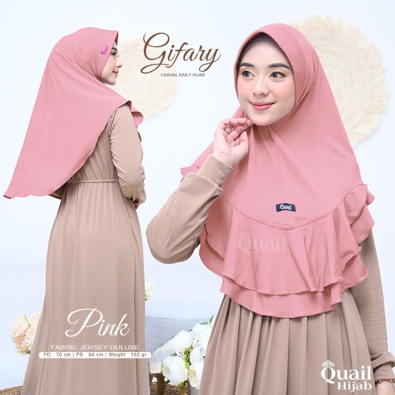 GIFARY ORIGINAL QUAIL HIJAB | JILBAB PINK | JILBAB JERSEY QUAIL | JILBAB DAILY QUAIL