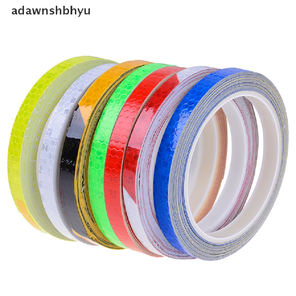 Adawnshbhyu Stiker Reflektif Sepeda Motor Reflektor Keamanan Roda Rim Decal Tape