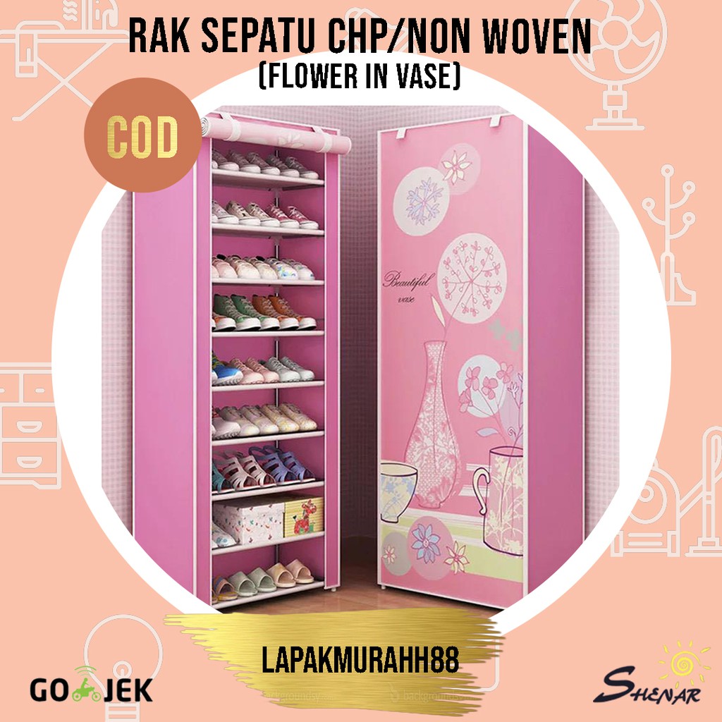 RAK SEPATU KARTUN/RAK SEPATU KAIN BERKARAKTER/RAK SEPATU MENARIK/RAK SEPATU MOTIF LUCU (RS CHP)