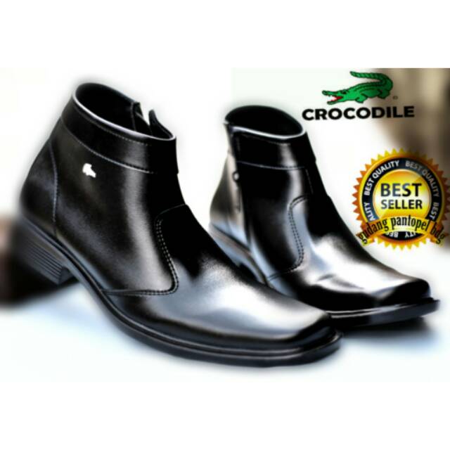 BEST SELLER / TERLARIS / SEPATU PRIA / PANTOPEL / TERMURAH / SEMI BOOTS CROCODILE SLETING HTM