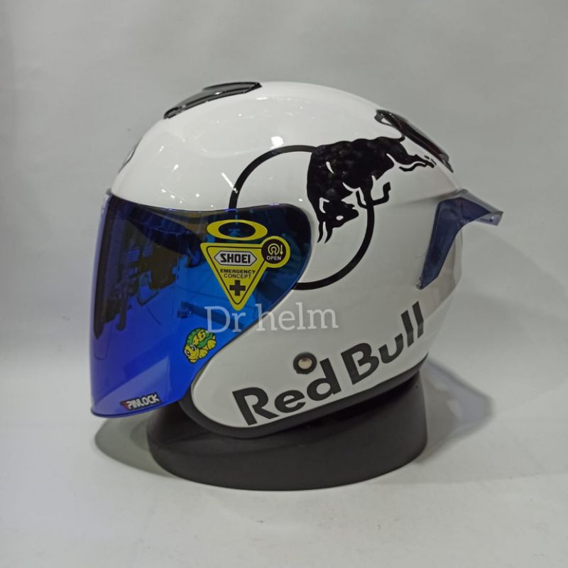 HELM KYOTO  DYR PAKET GANTENG STIKER RED BULL VISOR VENOM/REPLIKA KYT KYOTO Half Face