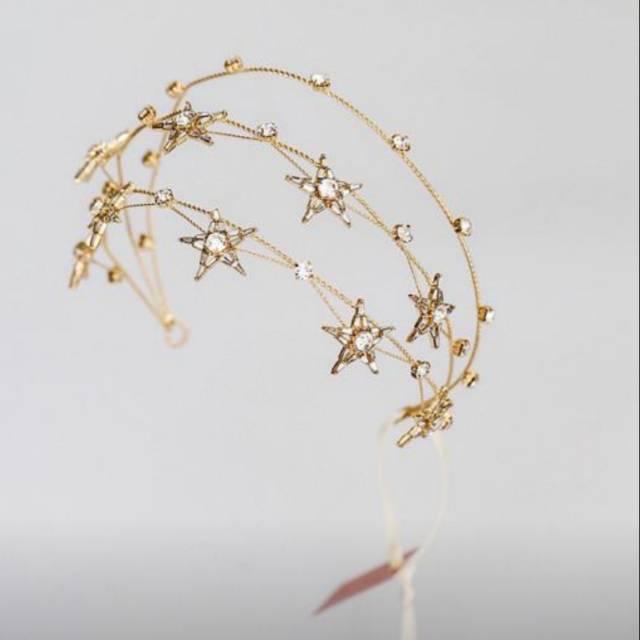 hairpiece crystal star gold