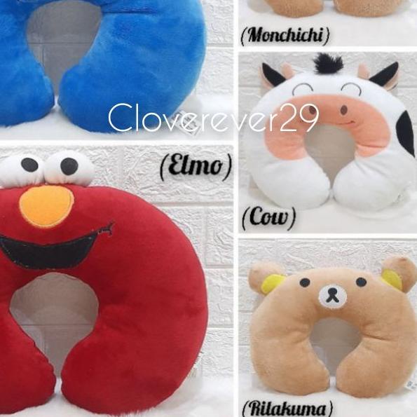 ☎ Bantal Lehar karakter Face & Bantal Headrest Mobil 4in1 accessories mobil ➯