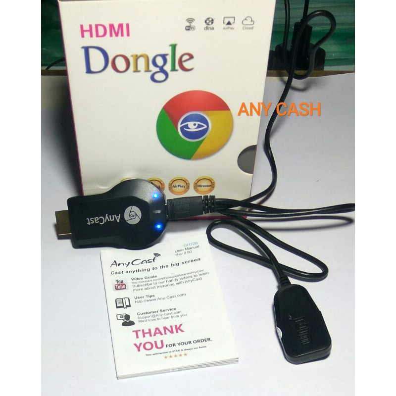 Paket Lengkap Layar HP Android ke TV TABUNG/LED/Monitor dengan Anycast Miracast /Hdmi Dongle pixel 1080P/ Mirroring dongle Anycast