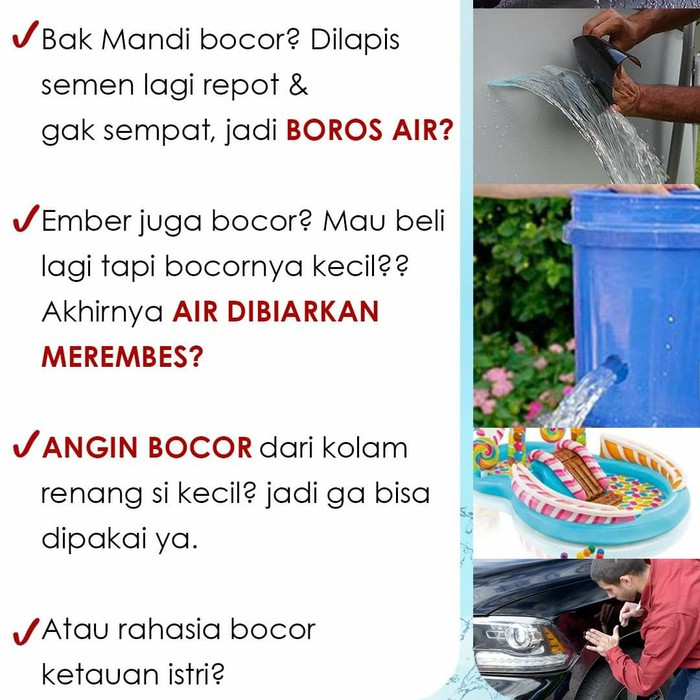 LAKBAN PEREKAT ABADI bak mandi ember kolam pelampung anti bocor