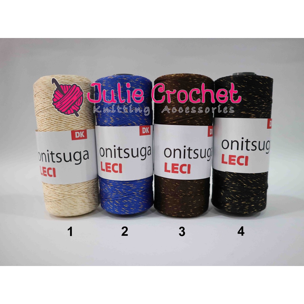 Benang Rajut Polyester Onitsuga Leci Glitter
