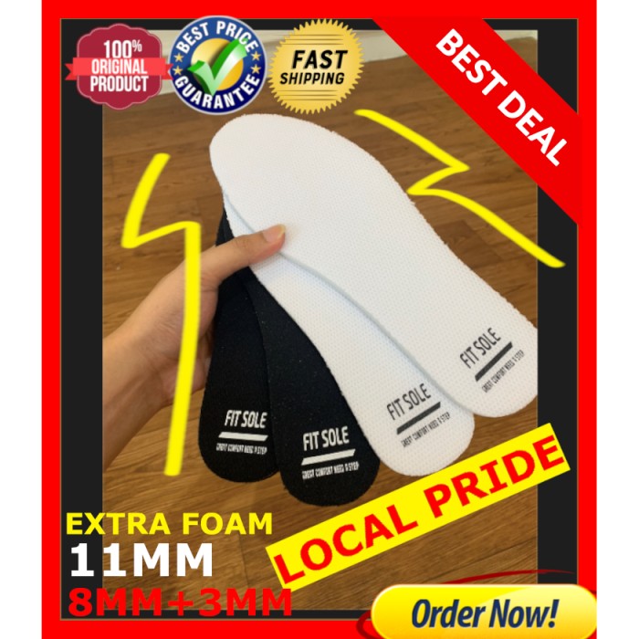 alas sepatu SPORT insole sepatu sneaker FITSOLE FOAM 8mm + 3mm FOAM