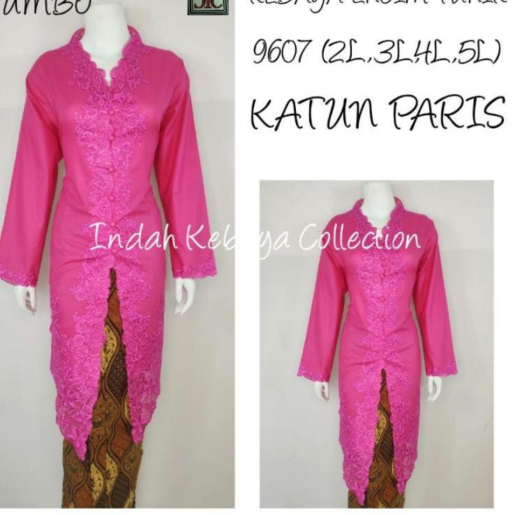 Lagi Tren - Indah Kebaya Collection 9607 Kebaya Bordir Encim Tunik Jumbo Lengan Panjang Katun Paris