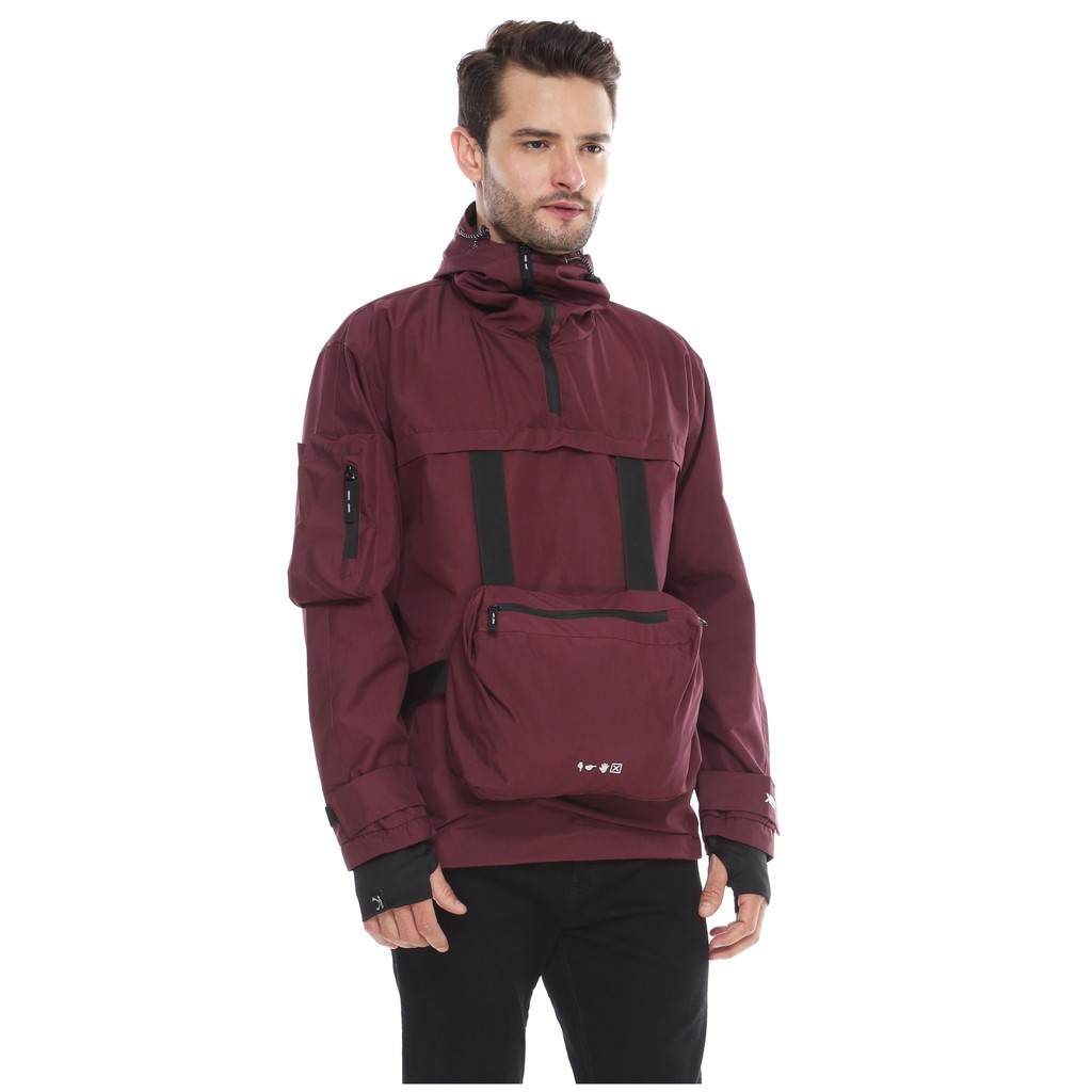 Kent Jaket Pria Outdoor Parka Gunung Cougle Belt Maroon