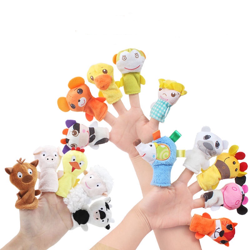 5pcs / set Mainan Interaktif Boneka Jari Bentuk Landak Bahan Plush Lembut Untuk Orang Tua + Anak