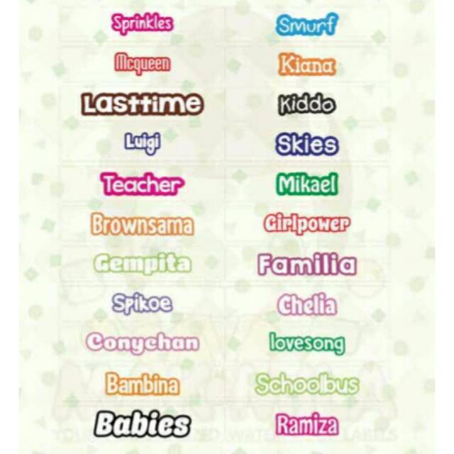 

Stiker Nama Polos Anti Air Anti Sobek