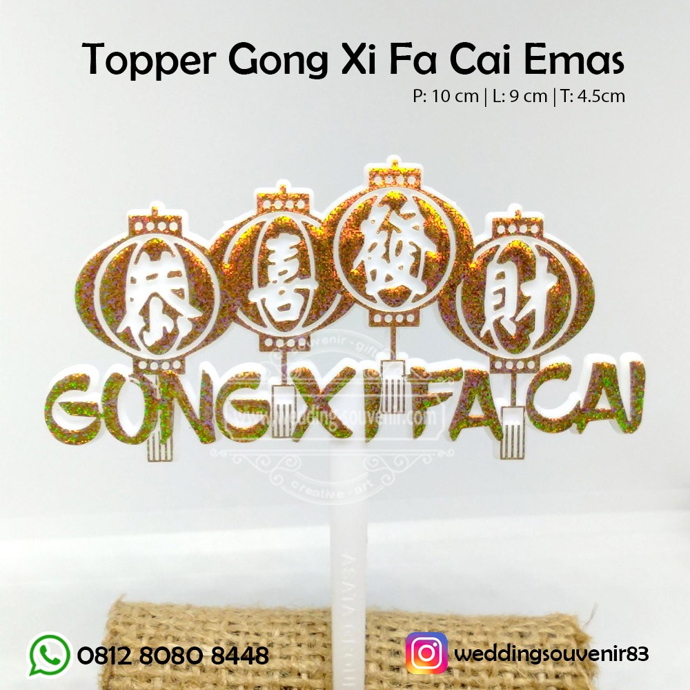 Topper Gong Xi Fa Cai Emas
