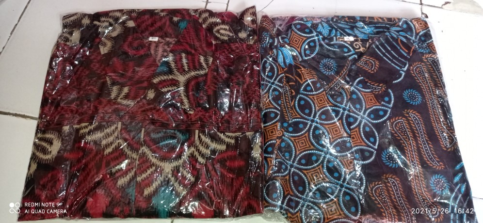022 Zahira Batik Hrb026 Kenongo Hem Kemeja Batik Pria Lengan Pendek  Katun Primis Halus M L Xl