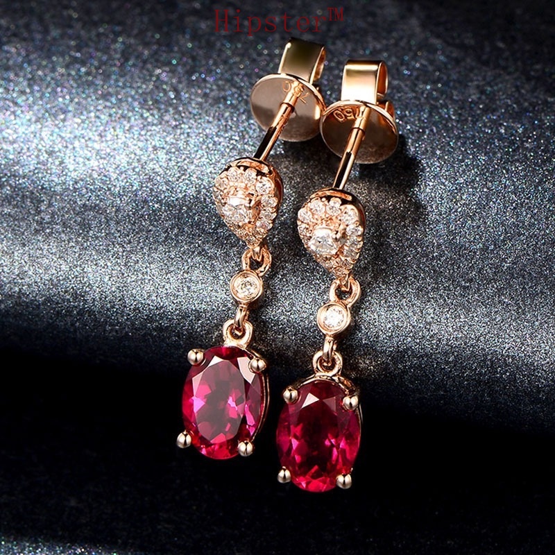 Hot Sale Luxury Natural Ruby Earrings