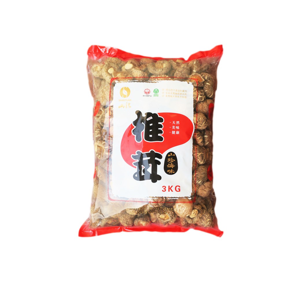 

SHAN YUAN SAN YUAN DRIED MUSHROOM SHITAKE Jamur Kering Hioko TF-56 (5-6 CM) (Tebal) (Besar) (3 KG)