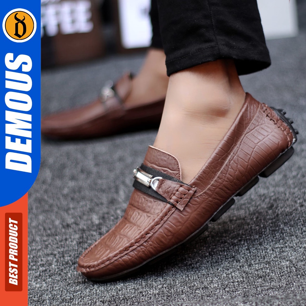 DEMOUS Granola - Sepatu Formal Pantofel Pria Kerja Kulit Asli