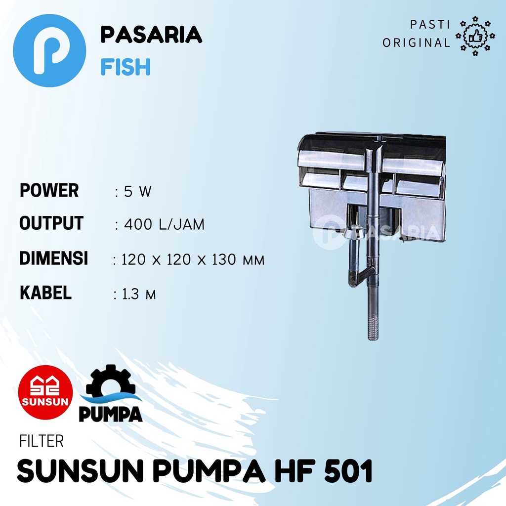 SUNSUN HANG ON FILTER GANTUNG HF501/HF 501 400 Liter/Jam Low Watt