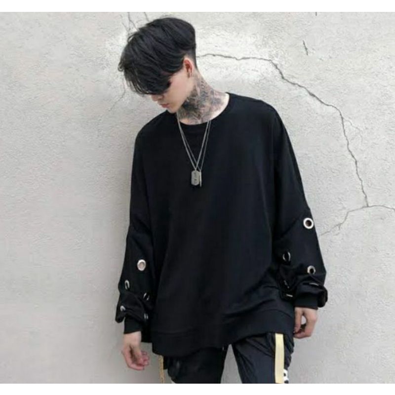 sweater oversize variasi tangan bolong korean style (mta dmba)