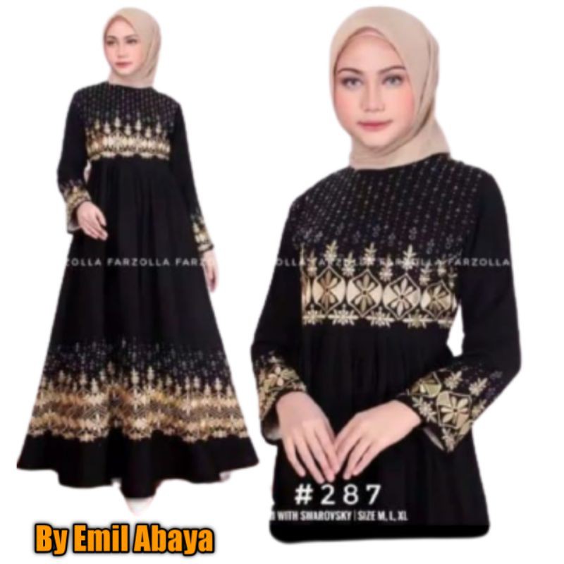 Abaya couple Arab Bordir Kimono Turkey India Jetblack Hitam