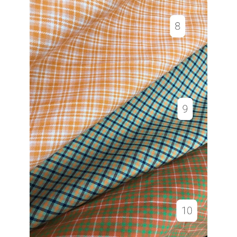 Kain Katun Kotak Yarndyed Yanded Bahan Kemeja Flanel Motif Meteran