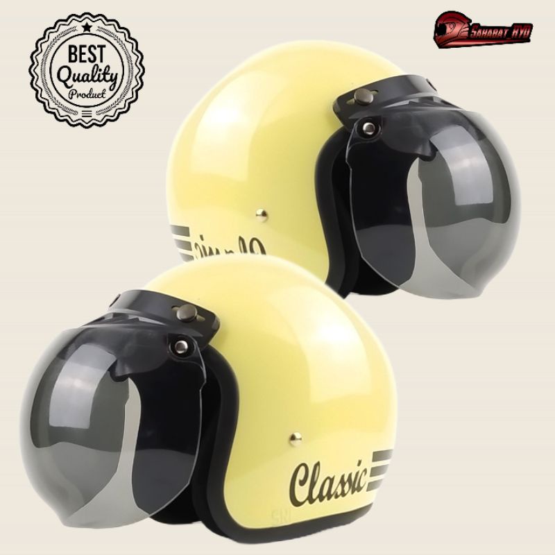 HELM PRIA WANITA DEWASA BOGO KLASIK RETRO MURAH