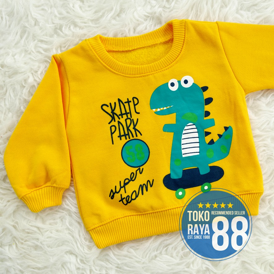 TOKO RAYA 88, Setelan Jaket Bayi Anak 1 - 2 Tahun, Set Sweater Dino, Hangat Murah-6