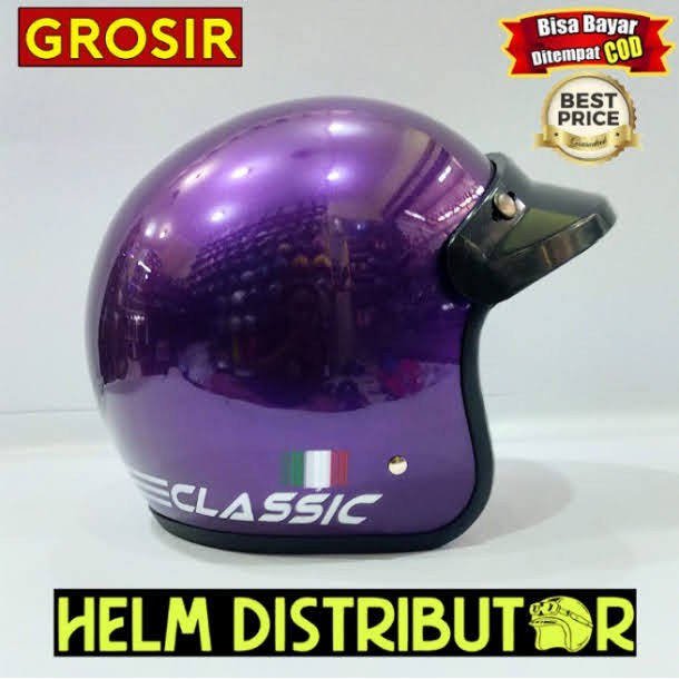 HELM BOGO RETRO CLASSIC ITALI DAN BOGO POLOS PET PANJANG PET PENDEK DEWASA PRIA DAN WANITA COD