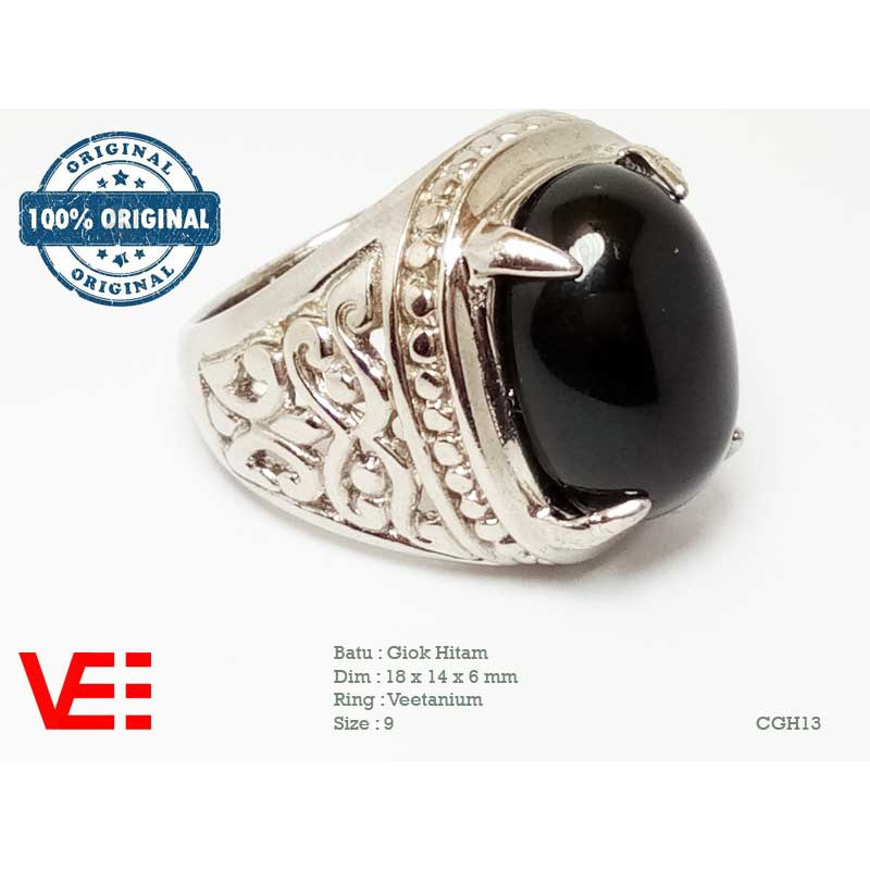 VeE Cincin Pria Batu Giok Hitam - Batu Akik CGH13