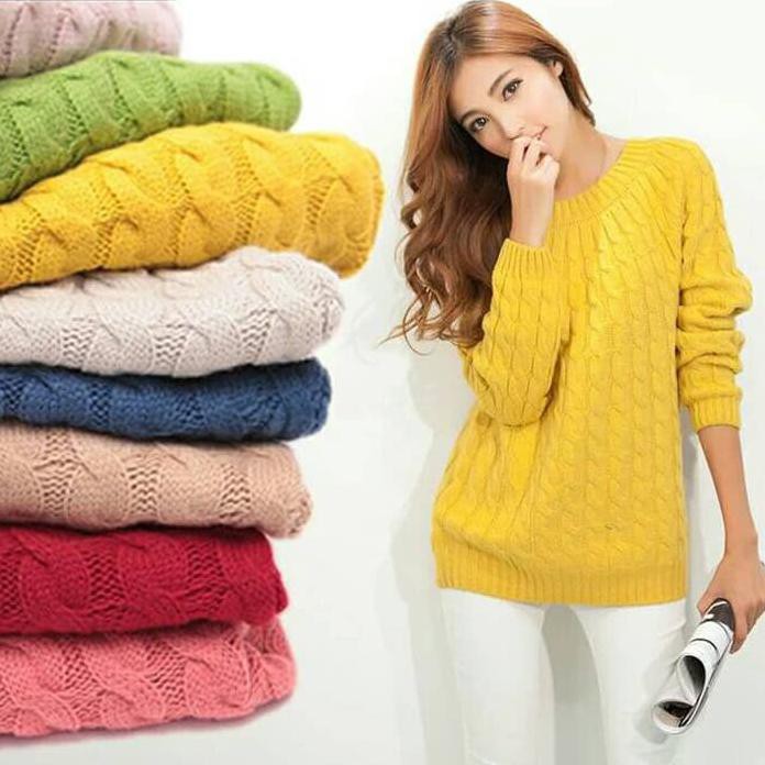 Sweater Wool Rajut Hitam