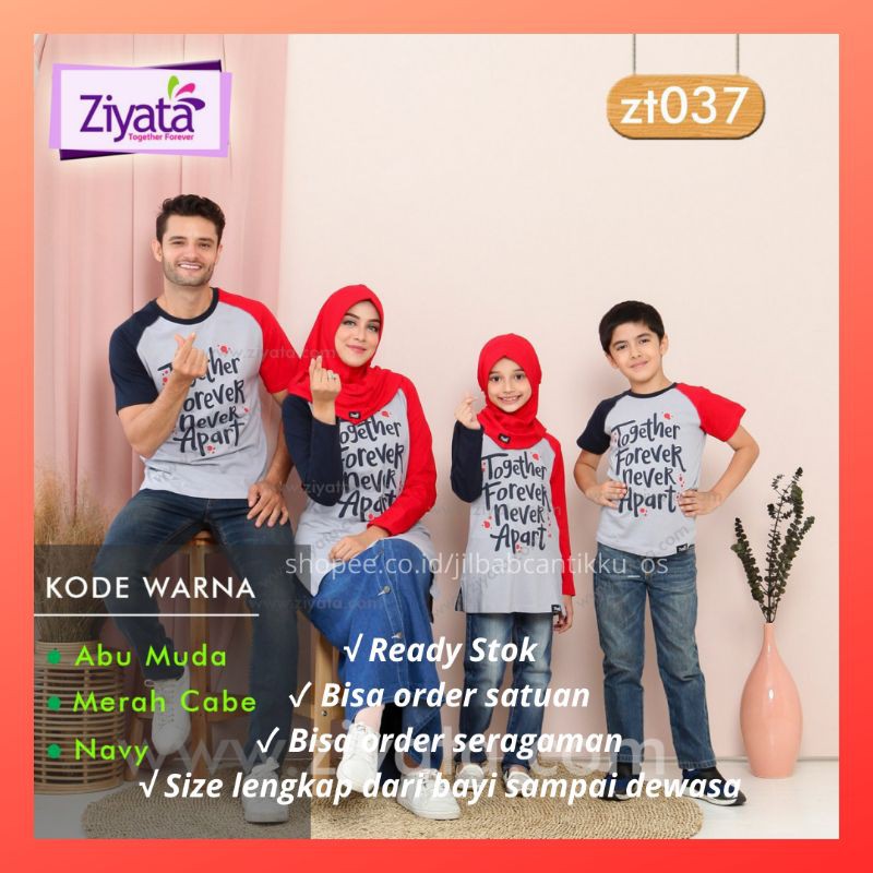 Baju Couple Muslim Keluarga Kaos Couple Keluarga Muslim ZIYATA ZT37 Baju Seragam Kelas Keluarga