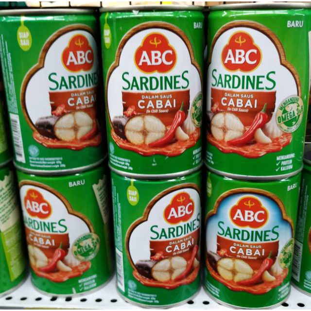 Sardines ABC Cabai Saus Extra Pedas Kalengan Makanan Instan