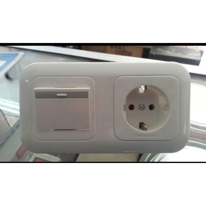 panasonic stop kontak+saklar single tunggal putih stop kontak + sakelar panasonic single