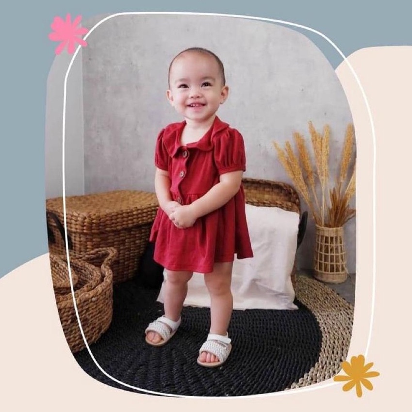 DRESS BAYI ANAK NIA PREMIUM KANCING DEPAN - DRESS PREMIUM QUALITY