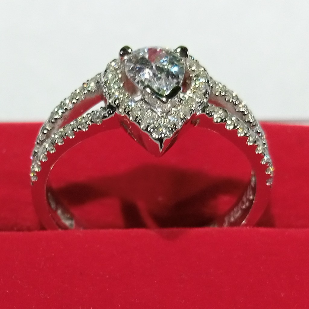 Gratis Ukir Nama Garansi Asli Bisa Pesan Model Cincin Nikah Wanita Emas Putih Kawin Tunangan Id193