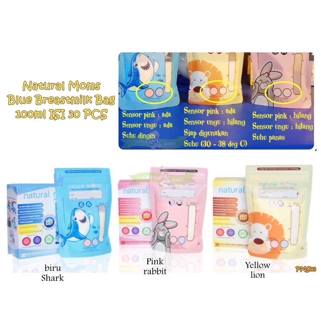 PMS83 KANTONG ASI NATURAL MOMS BREASTMILK BAG 100ml 1PACK ISI 30 KANTONG