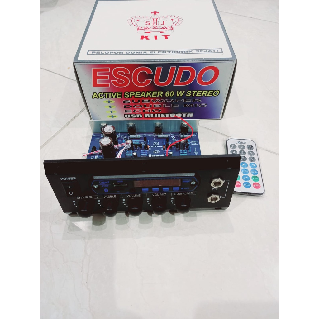 PROMO CUCI GUDANG KIT SPEAKER AKTIF 60W STEREO + USB BLUETOOTH kit speker active 60 watt stereo ( ESCUDO )