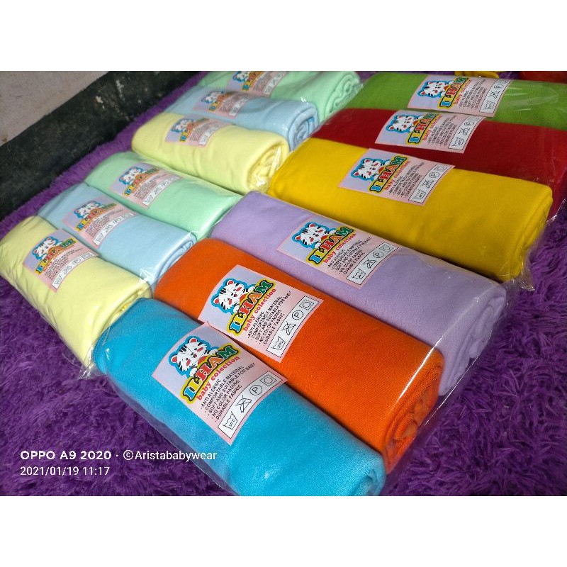 (1LUSIN/12PCS) Bedong bayi polos rainbow uk.JUMBO