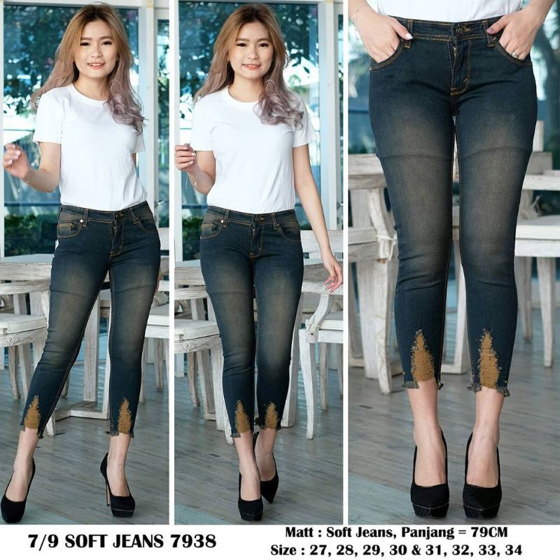 OOTD SZ 27-34 Celana Jeans 7/9 Clara Sobek Kaki Premium Quality