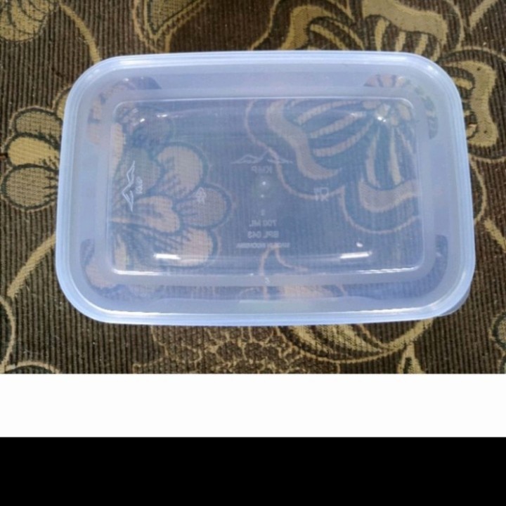 Kotak Makan KMP 700mL / Lunch Box/ Toples Kotak Bening / Kotak Penyimpan Makanan Plastik Sayur Transparan 700 mL