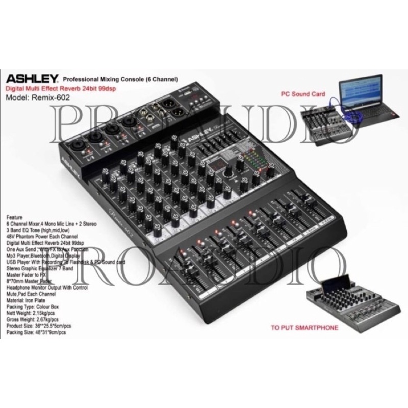 Mixer Ashley Remix 602 Original Remix602 4 mono 2 stereo terbaik